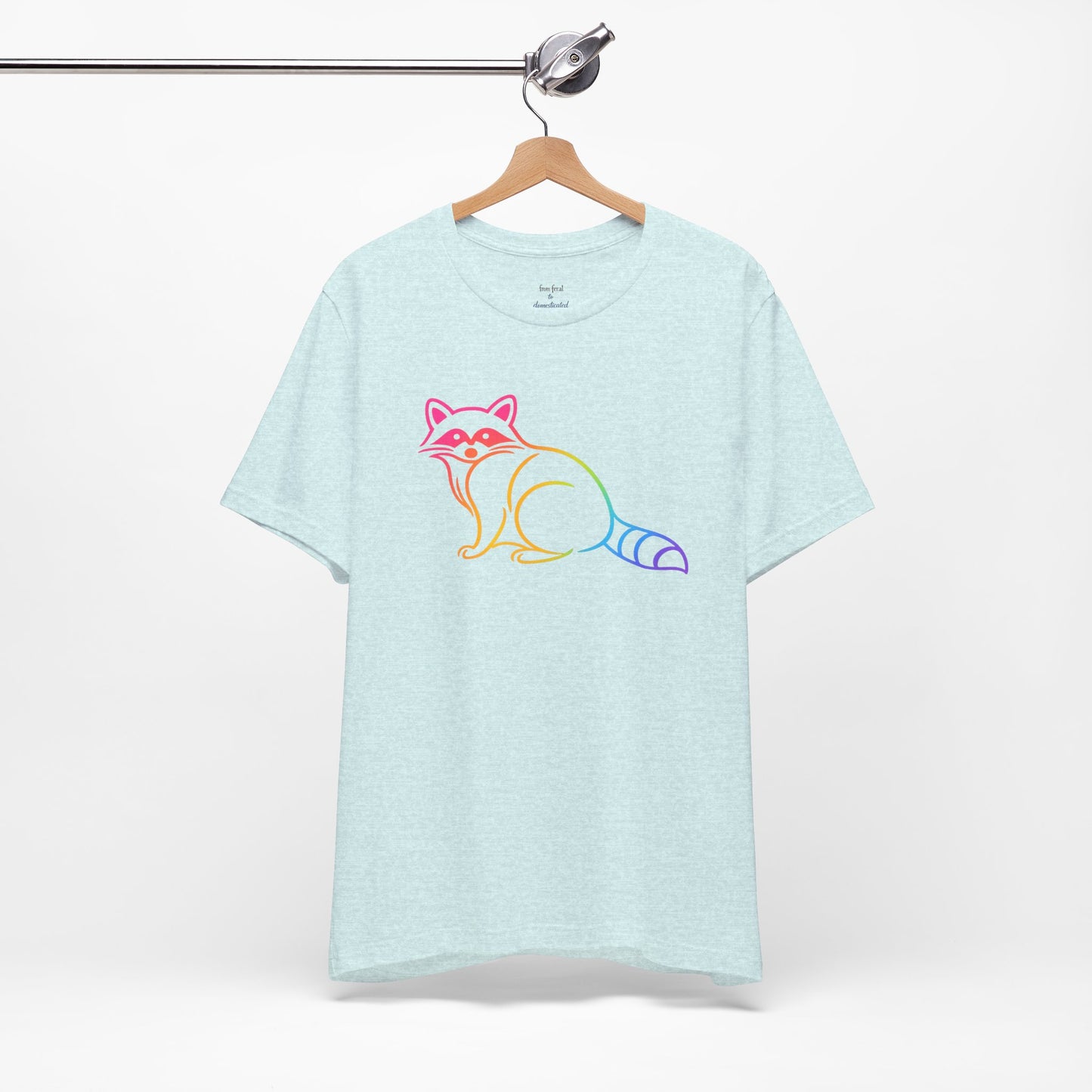 Raccoon Tee — Minimal Line Raccoon Scenic Graphic T-Shirt