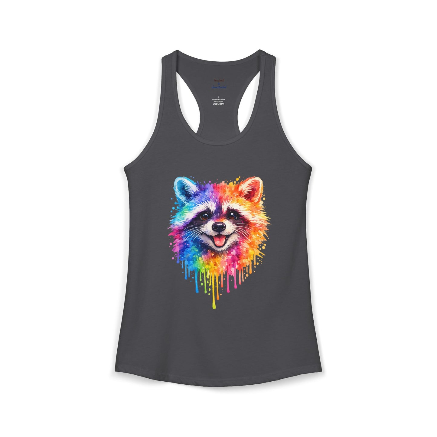Watercolor Wildlife Raccoon Racerback Tank