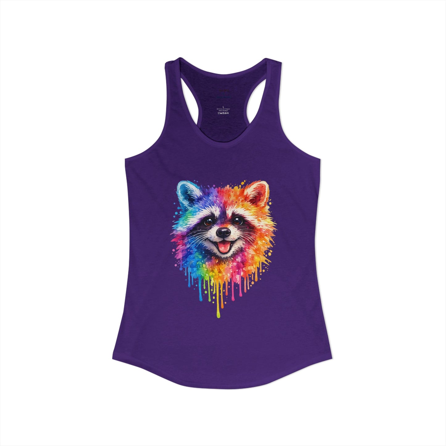Watercolor Wildlife Raccoon Racerback Tank