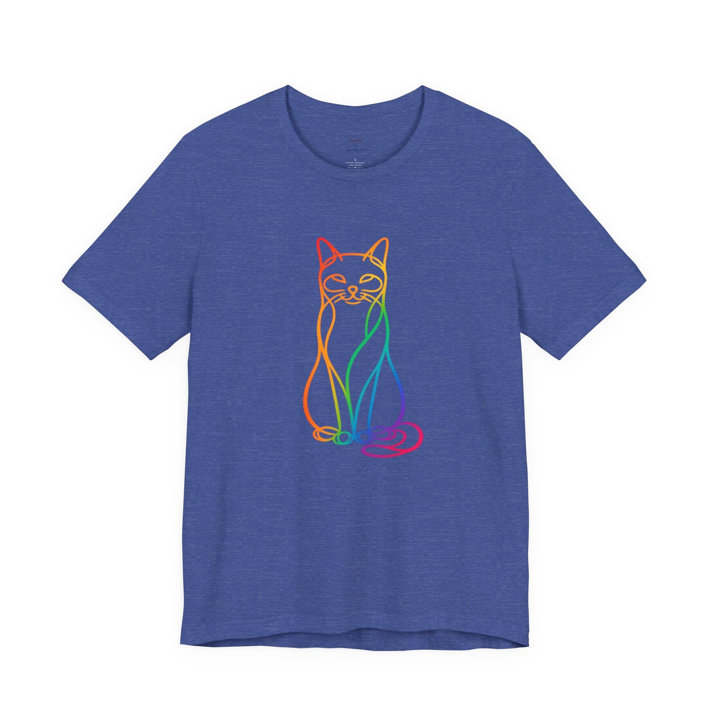 Colorful Line-Work Sitting Cat T-Shirt