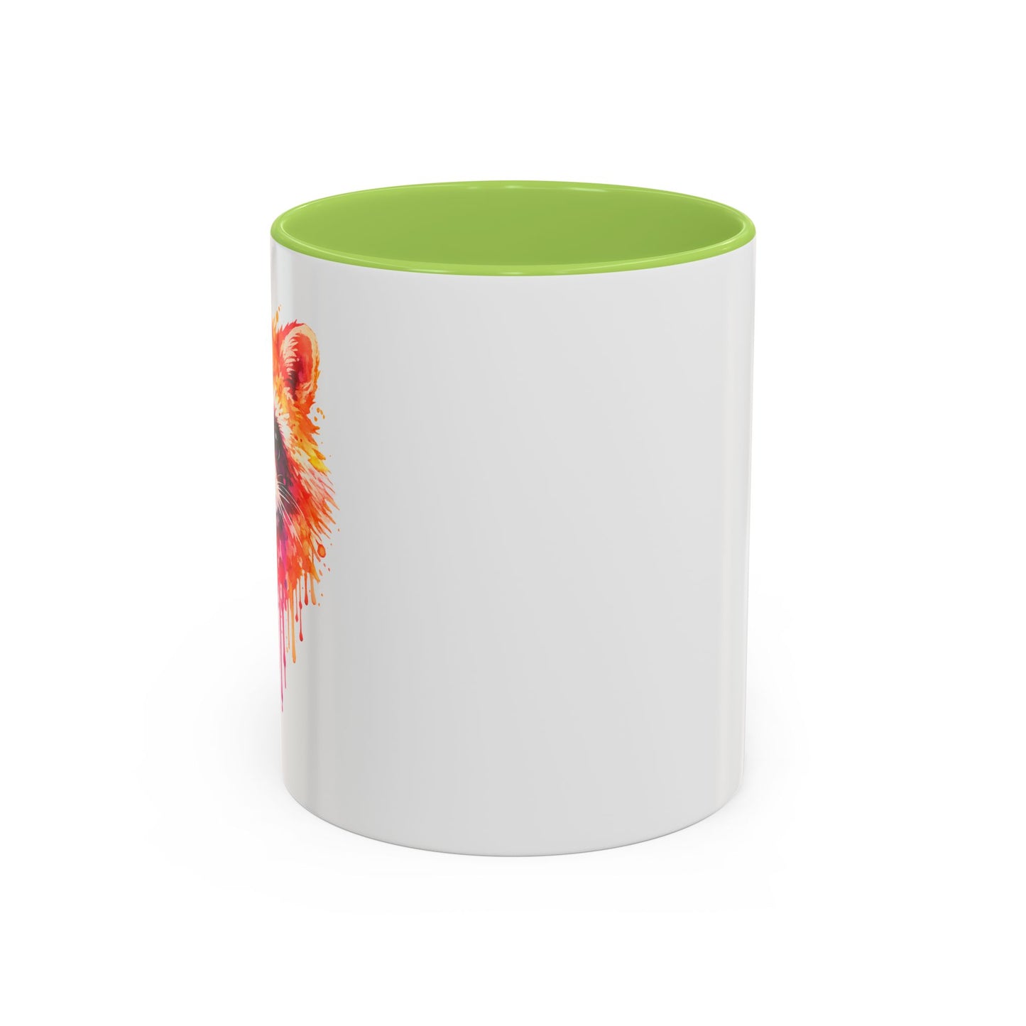 Cheerful Watercolor Raccoon Accent Coffee Mug