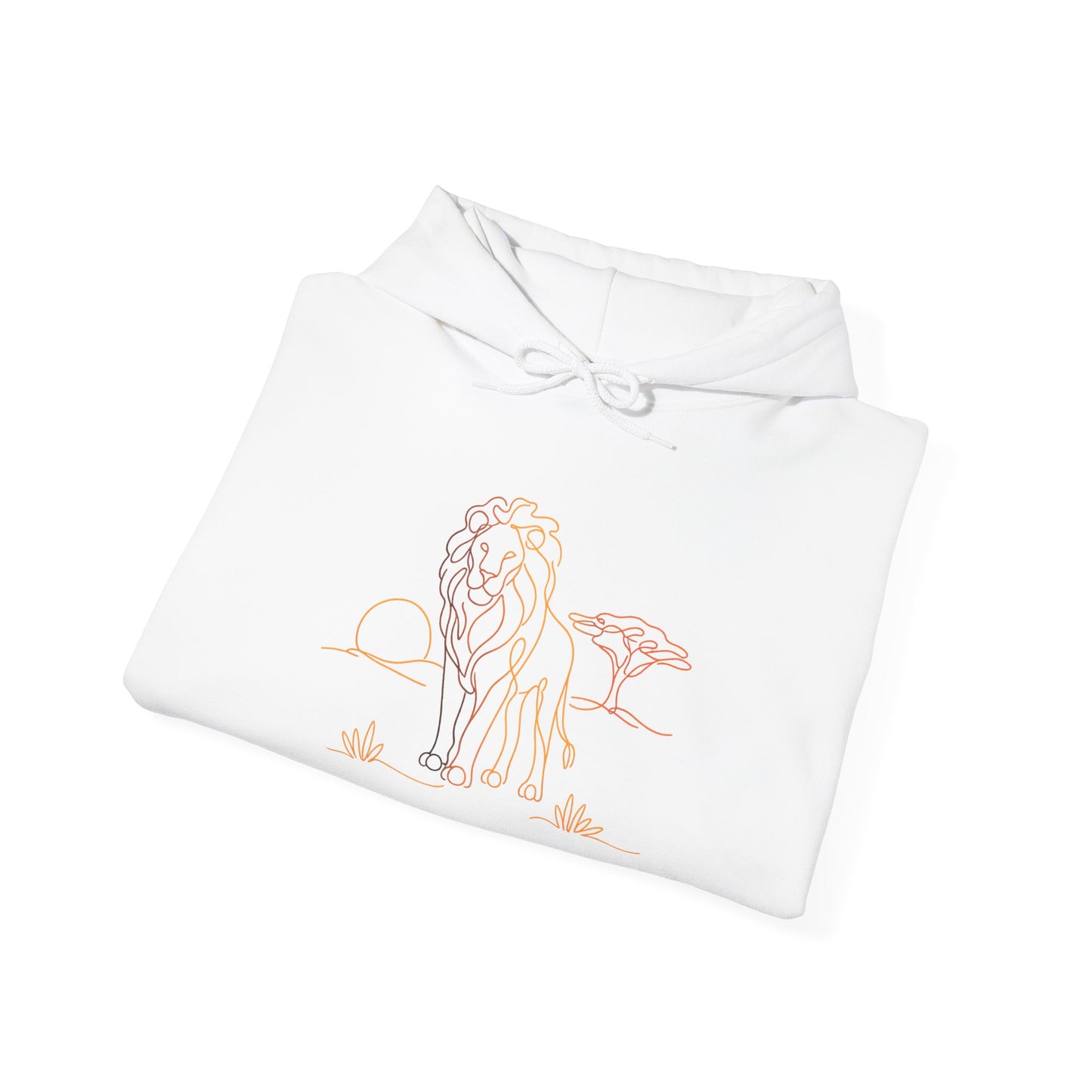 Lion Line Art Hoodie — Minimal Safari Sweatshirt