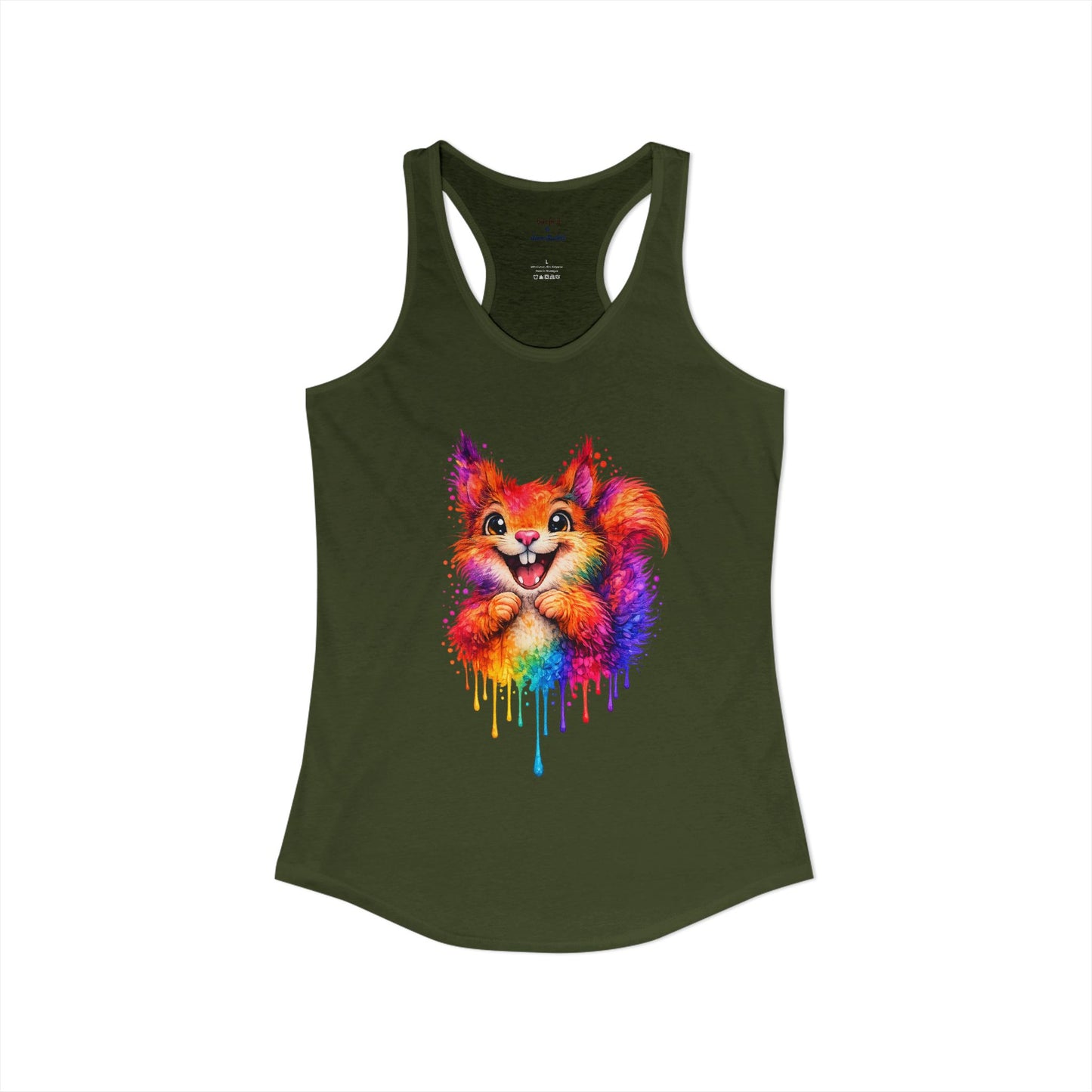 Watercolor Wildlife Squirrel Racerback Tank