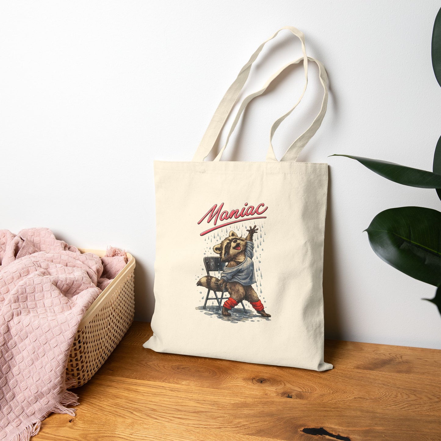 Maniac Raccoon Canvas Tote Bag