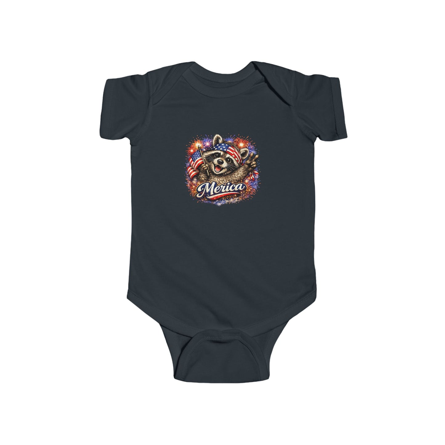 Infant Bodysuit — Adorable Patriotic Raccoon - USA 250