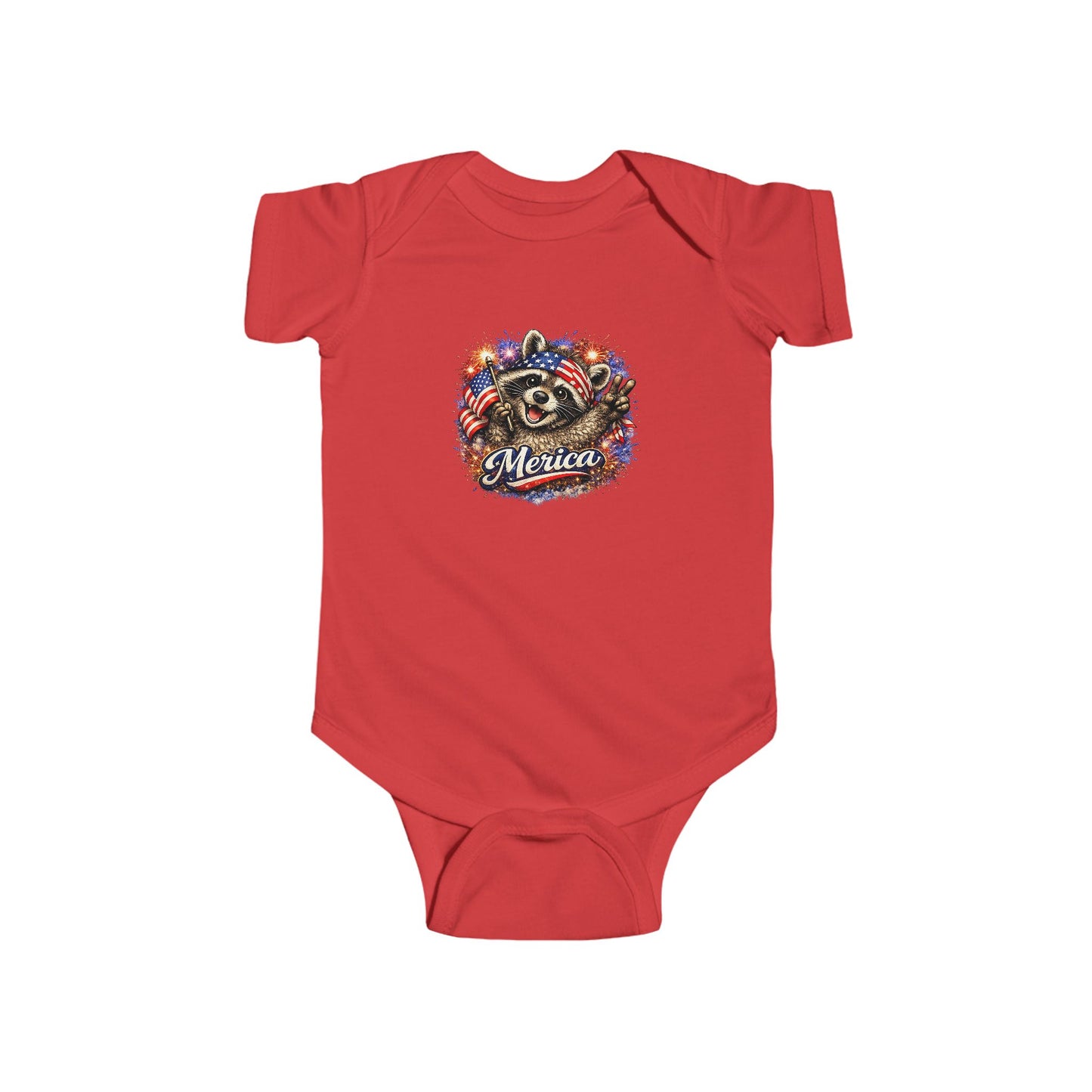 Infant Bodysuit — Adorable Patriotic Raccoon - USA 250