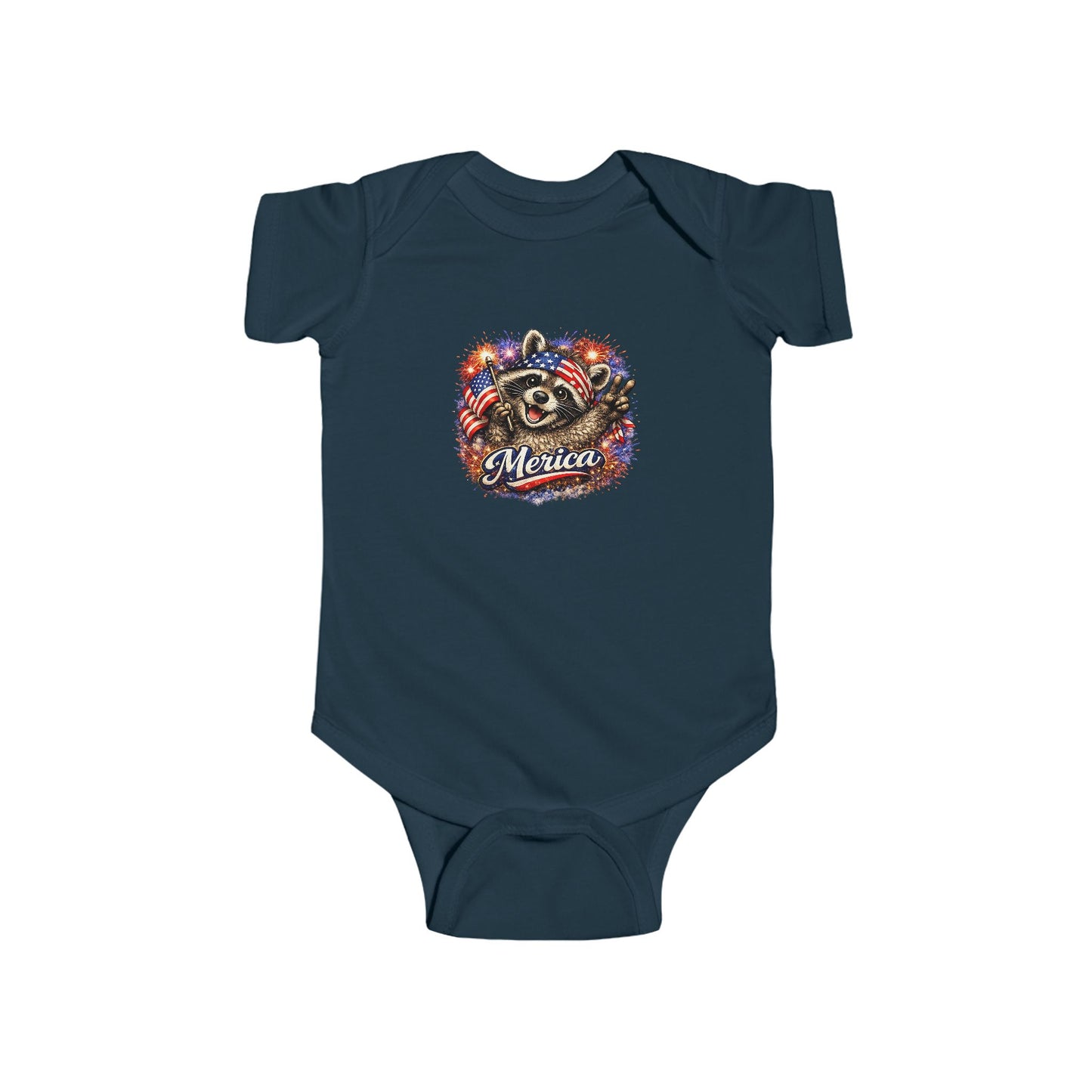 Infant Bodysuit — Adorable Patriotic Raccoon - USA 250
