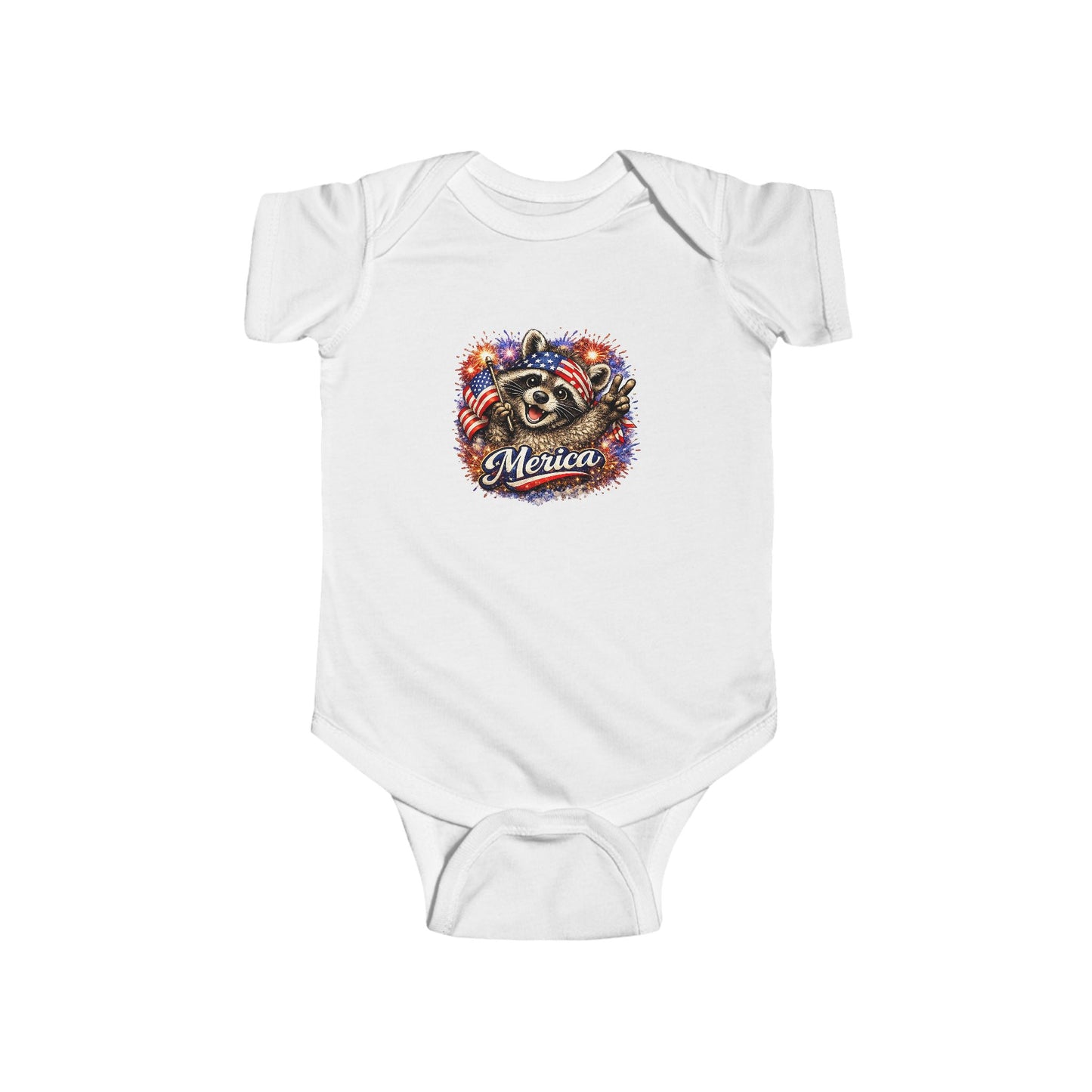 Infant Bodysuit — Adorable Patriotic Raccoon - USA 250