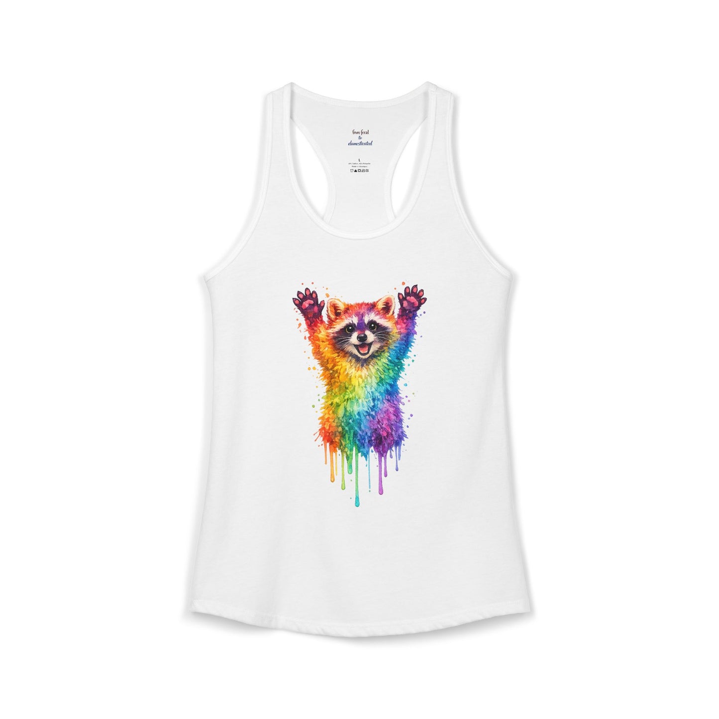 Watercolor Wildlife Raccoon Racerback Tank