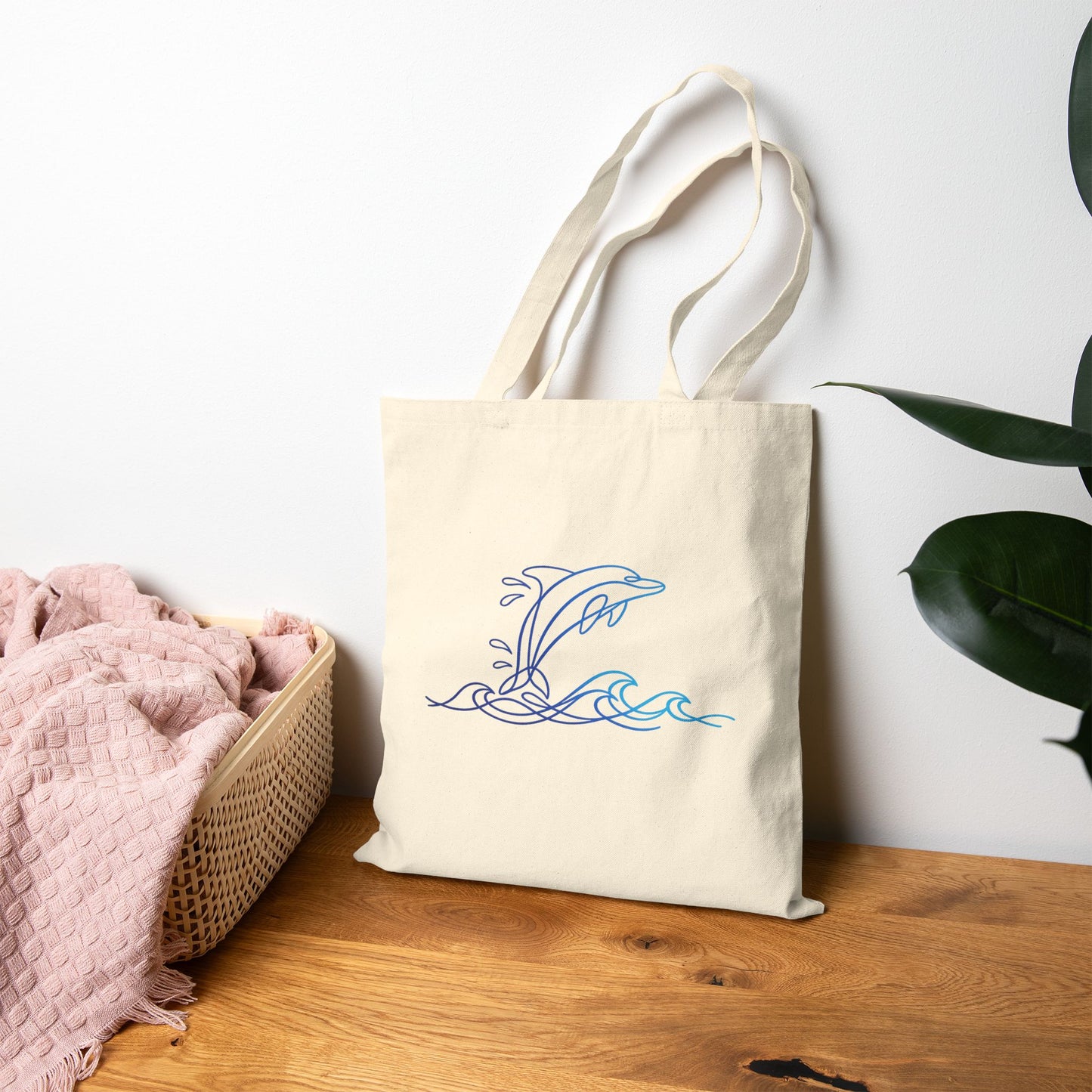 Splashing Dolphin Tote Bag