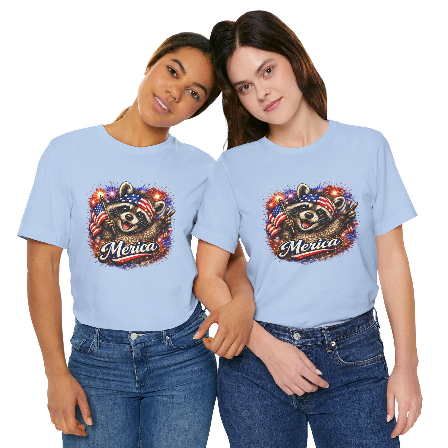 Patriot Raccoon 250th Anniversary T-Shirt — 4th of July Fireworks Flag Tee