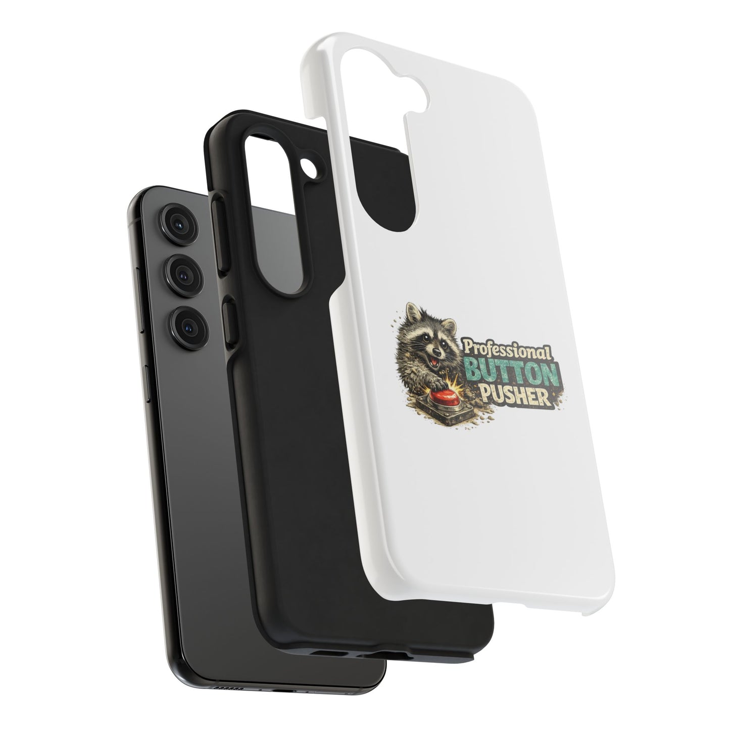 Button Pusher Raccoon Phone Case — Tough & Cute Protective Phone Cover