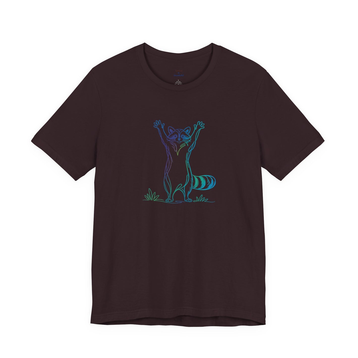 Raccoon Tee — Minimal Line Raccoon Scenic Graphic T-Shirt